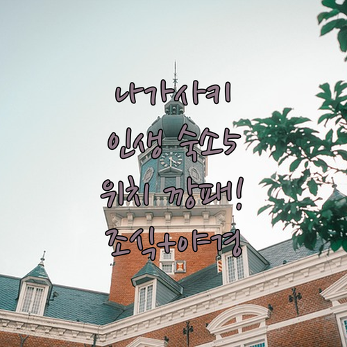 일본 나가사키 여행 숙소 추천 TOP 5 모토후나마치 위치별 장점 조식 야경 정보 요약