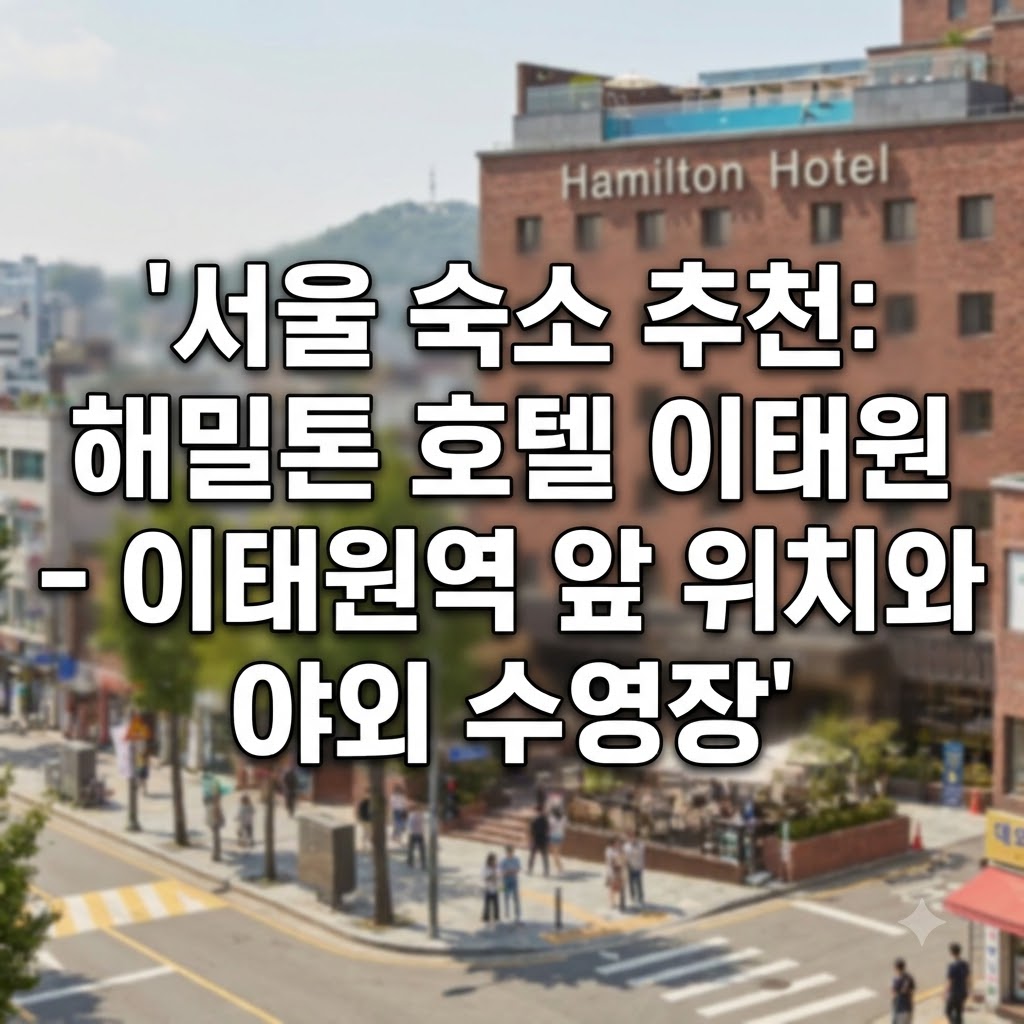 서울 숙소 추천 해밀톤 호텔 이태원 이태원역 앞 위치와 야외 수영장