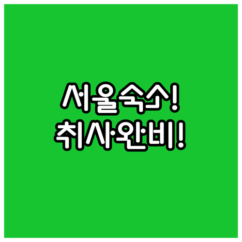 서울 숙소 추천 취사 시설과 넓은 객실 완비된 중심가