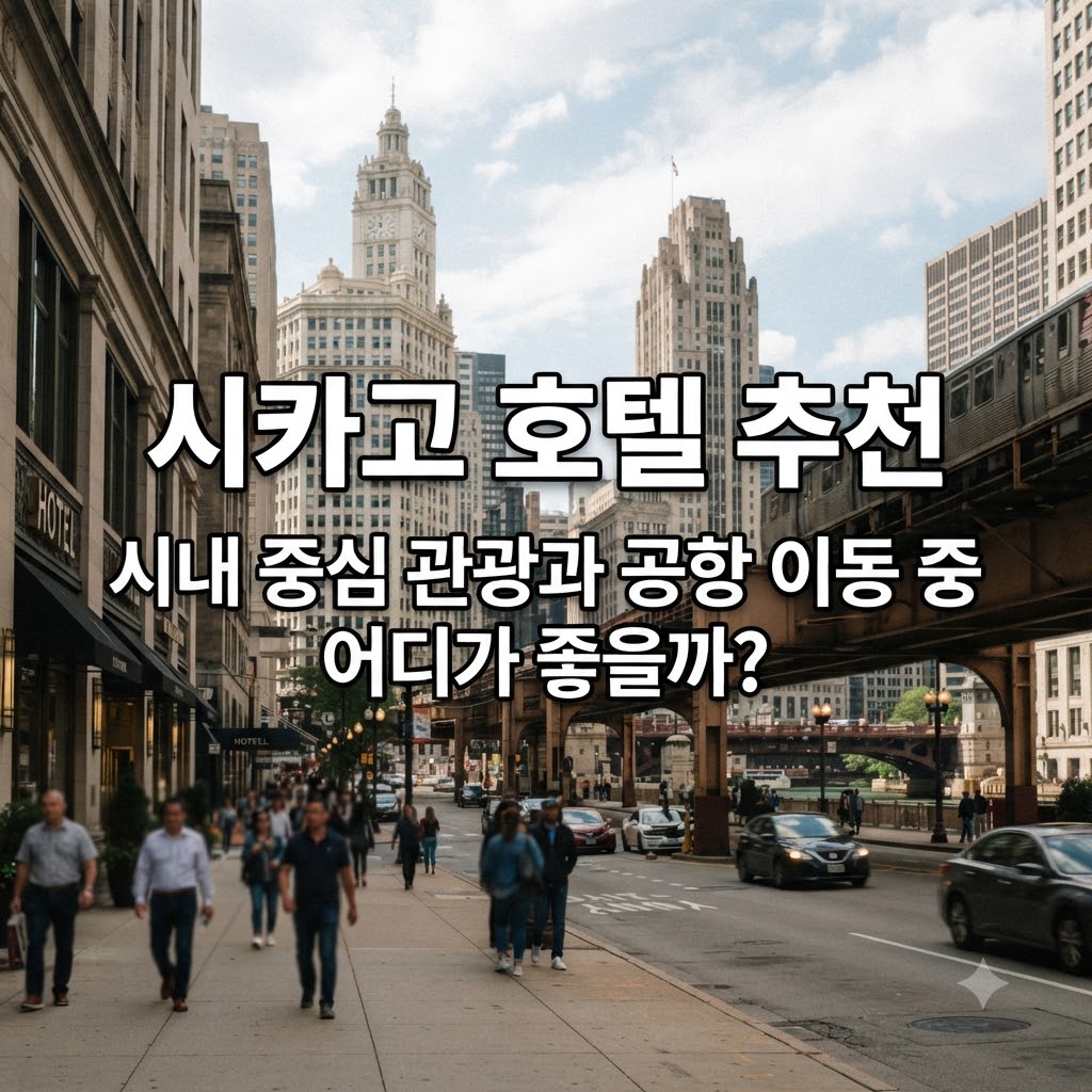 시카고 호텔 추천 시내 중심 관광과 공항 이동 중 어디가 좋을까?