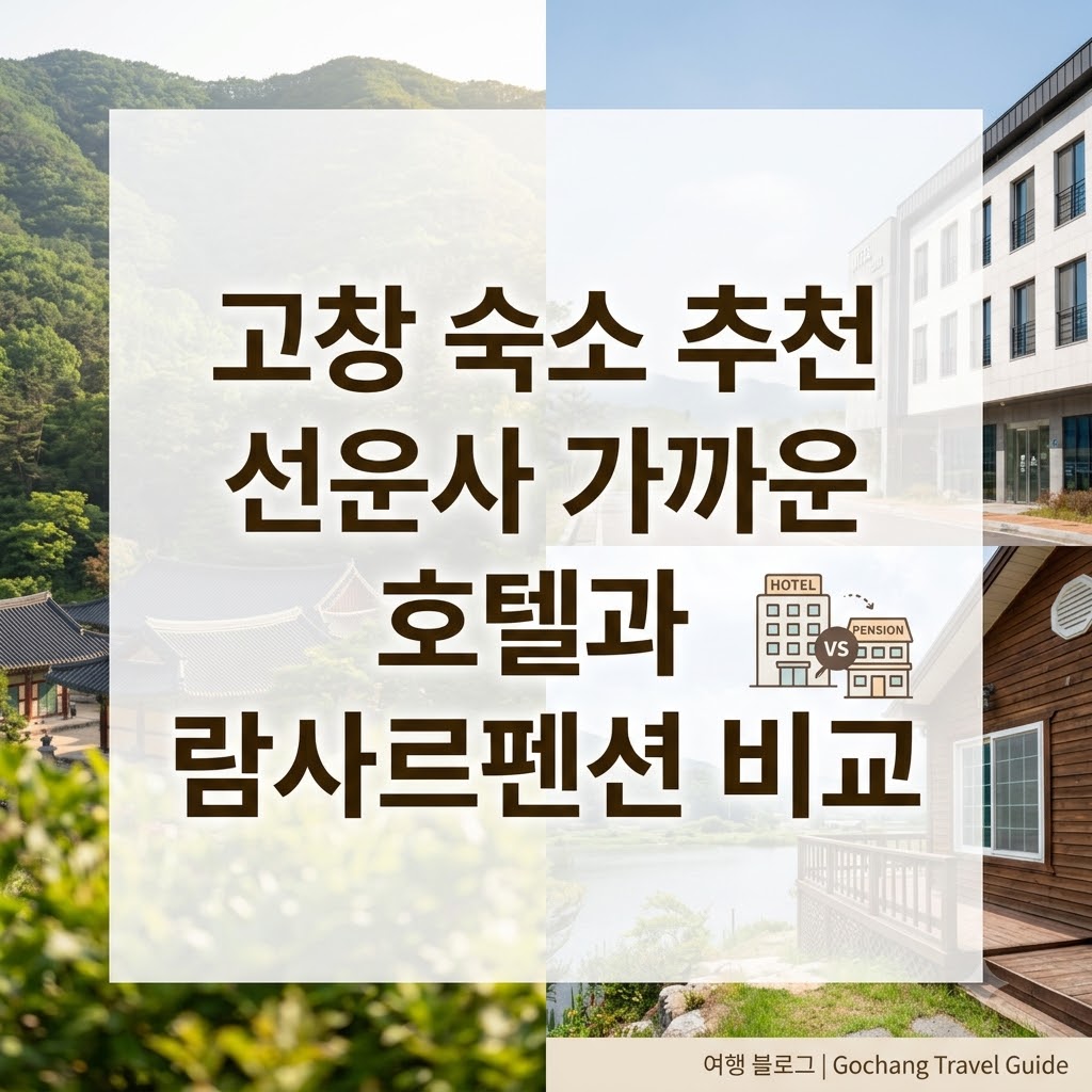 고창 숙소 추천 선운사 가까운 호텔과 람사르펜션 비교