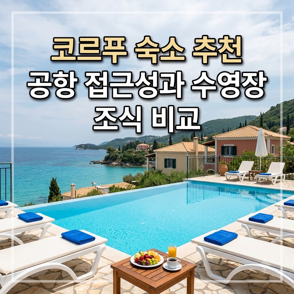 코르푸 숙소 추천 공항 접근성과 수영장 조식 비교